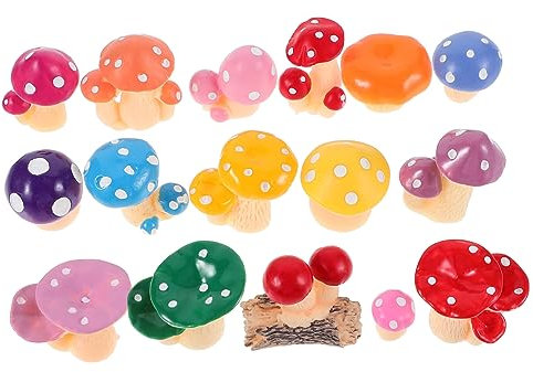 POPETPOP Lot de 32 Faux Champignons Miniatures en Pot De Bonsaï Décoration en Résine pour Jardin