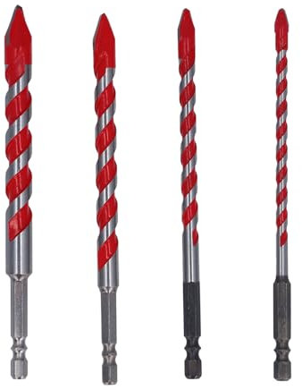 M35 Hartmetall-Exzenter-Spiralbohrer-Set, 4 Stück, 150 Mm Sechskantschaft-Bohrer für Beton, Mauerwerk, Glas, mit Außergewöhnlicher Haltbarkeit, Geeignet für Stein, Mehrere