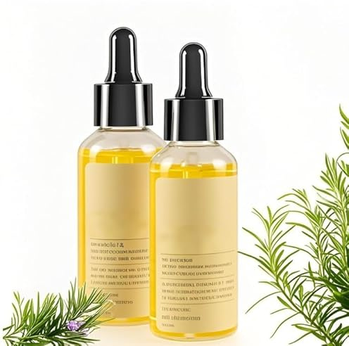 2Psc Natural Hair Oil,Natürliches Haaröl zum Haarwachstum beschleunigen mit biologischen Rosmarinöl, Rosmarinöl Haare, 2 * 60ml