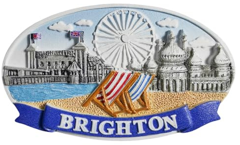 Brighton England UK 3D-Kühlschrankmagnet, Souvenir, Geschenk, Kunstharz, handgefertigt, Brighton-Kühlschrankmagnet, Dekoration für Zuhause und Küche