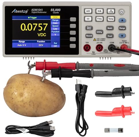 Abestop Tisch-Digitalmultimeter, True RMS, 55.000 Counts, Dual-Display | Datenlogging für Elektronikmessung und Reparatur