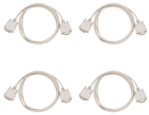 Reinscer 4pcs 1.4M RS232 DB9 9 Pin Male to VGA Video 15 Pin Male Adapter Cable Light Gray