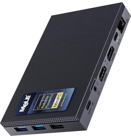 MeLE Mini PC Quieter4C Lüfterloser N150 Schreibtisch Computer 8GB 128GB | Twin Lake N150 (bis zu 3,6GHz, 4C/4T) 4K Dreifach-Display Ultra-leiser Kompakter Desktop-PC mit Dual HDMI WiFi/BT/Ethernet