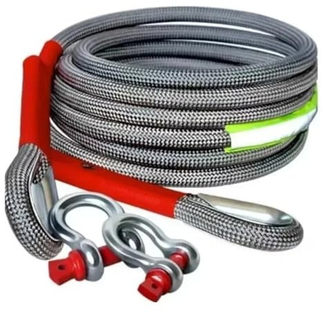 DGHBNP Manille Souple Et Le véhicule Tout-Terrain de Corde de remorquage de Voiture résistant à l'usure Peut remorquer 20 tonnes de Corde de Sauvetage Sangle de Remorquage(3 Meters 10 Tons)