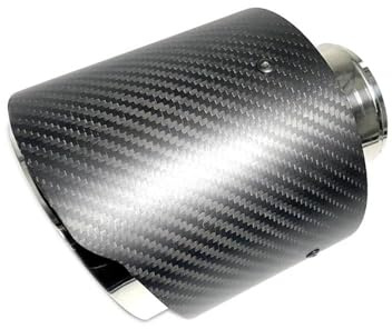 Terminale 1 Pz Tubo Scarico Universale Auto Acciaio Inossidabile Argentato 130 Mm Grande Punta Silenziatore Ugelli Posteriore Fibra Carbonio Auto Scarico(ID 86mm-OD 114mm)