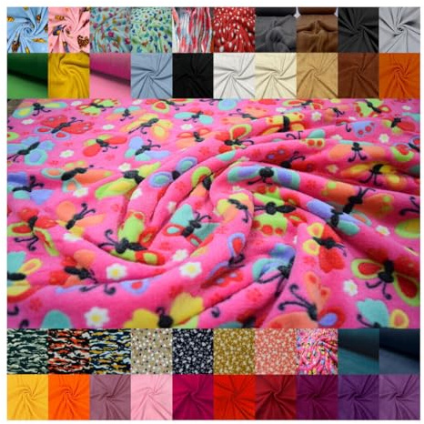 Fabrics-City färgglada alpfleece tyg tryckt, dubbelsidig, supermjuk och varm, noppar inte, perfekt för mysiga kläder, vintertillbehör, sömnadsidéer, barn vuxna, 558