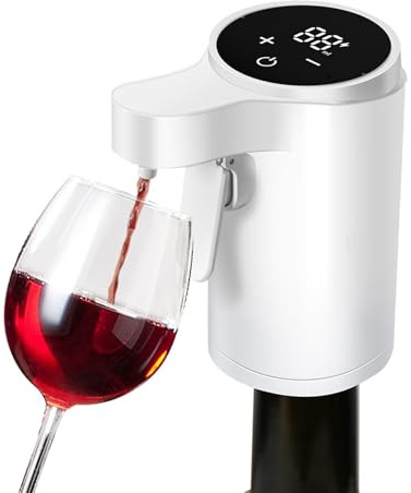 KIXZSAZ Può adattarsi a varie dimensioni e forme di bottiglie. Mini decanter per vino portatile automatico. Adatto a diverse forme di bottiglia, bianco