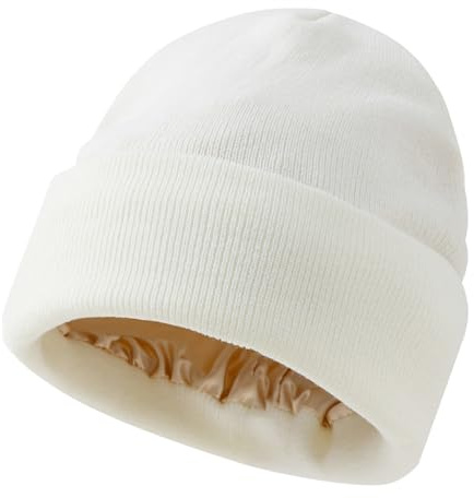 DIPZO Satin gefütterte Mütze für Damen, Seidengefütterte Wintermütze