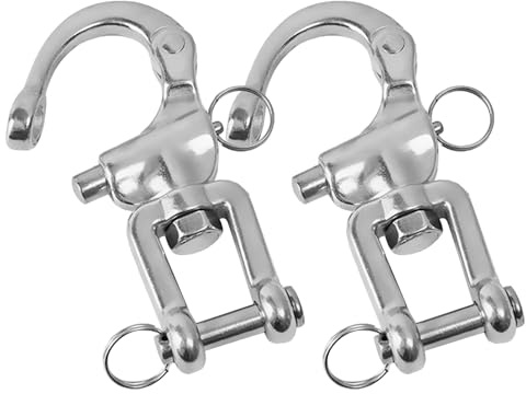 Gogogmee Grillo di Ancoraggio Marino in Acciaio Inox 316 da 2 3/4' a Sgancio Rapido, Set 2 Pezzi, Gancio Girevole per Barche Resistente alla Corrosione e Uso Nautico Professionale