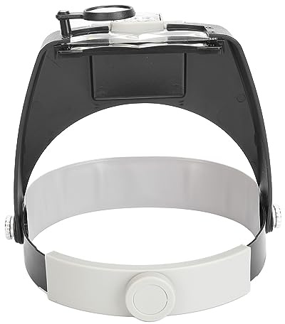 EMUKOEP Stirnband-Lupenbrille, 1,5-fache, 3-fache, 8,5-, 10- Vergrößerung mit Einstellbarem LED-Licht und Bequemem Stirnschutz, Zum Lesen, Basteln, Nähen, Reparieren,