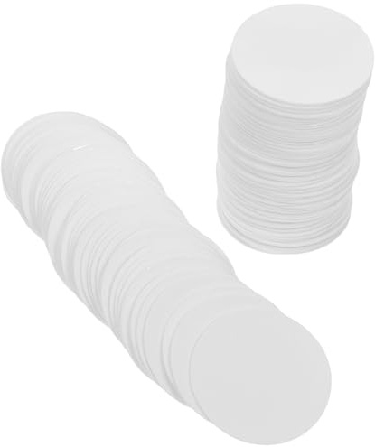 SOPOTUTU Feuilles de Séchage pour Aliments 100 Pcs Rondes 5 Cm Transparentes en Fibres Végétales Alimentaires Absorbeur D'humidité pour Placard la Cuisine Voiture Maintien Sec