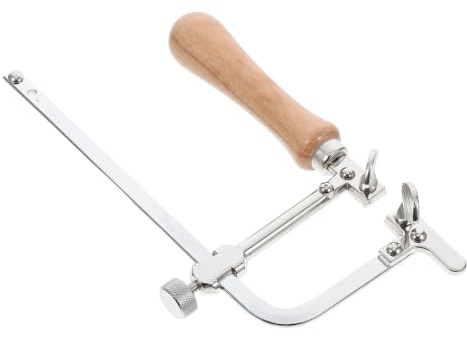 YARNOW Sierra de Arco para Marquetería con Mango de Madera y Metal, Ligera y Duradera para Corte Fino en Proyectos de Bricolaje y Trabajos de Precisión