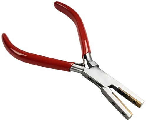 JEWEL TOOL 5.5 (14 cm) Brass Lined Flat Nose Pliers | Box Type Head |Stainless Steel with Brass Insert | Double Spring & PVC Wrapped Handles