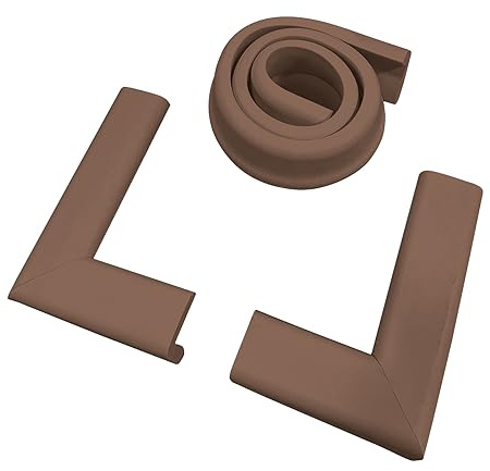 Cardinal Gates SPK Small Hearth Pad Kit - Fireplace Baby Proofing - Adhesive Backed Fireplace Bumpers for Babies - 4 Foot Roll of Padding & Two 6 x 9 Corners - Made in The USA - Brown
