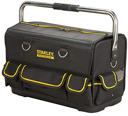 Stanley FatMax Installateur-Werkzeugtasche (52x28x31cm, doppelseitige Öffnungsmöglichkeit, ergonomischer Schultergurt und Tragegriff, wasserabweisendes Material, Abmessungen) FMST1-70719