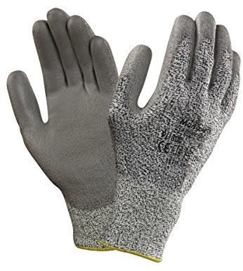 Ansell PU800 Polyethylen Handschuh, Chemikalien- und Flüssigkeitsschutz, Grau, Größe 8 (12 Paar pro Beutel)