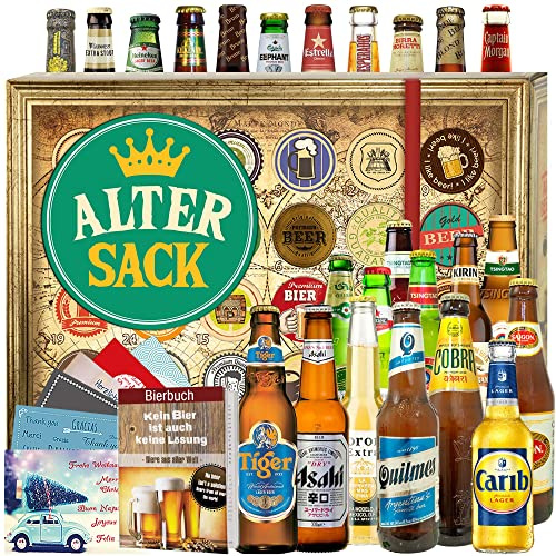 Alter Sack - Bier aus aller Welt 24x - Geburtstagsgeschenk Männer - Adventskalender 2024 2025 Bier