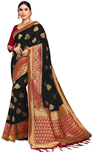 Elina fashion Sarees For Women Banarasi Art Silk Woven Saree l Indian Ethnic Wedding Gift Sari with Unstitched Blouse