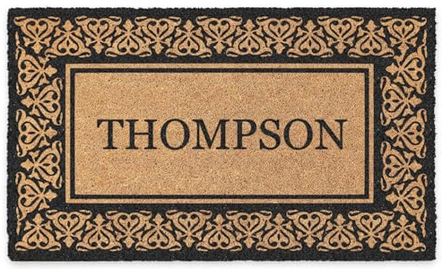 COCO MATS 'N MORE Personalized Coco Doormat - Made in USA, Vinyl Backing | Personalized Welcome Mats | Tough Coir Bristles More Effective at Getting Dirt Out (Blooming Heart, 38 x 60)