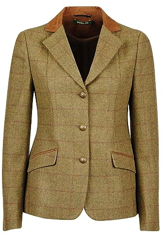 Dublin 2022 Womens Albany Tweed Suede Collar Tailored Jacket - Brown