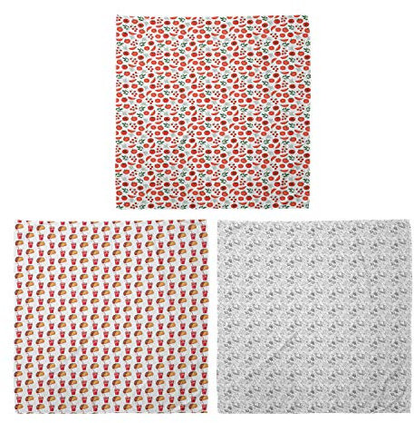 ABAKUHAUS Bandeau Unisexe, Végétarien mode de vie des tomates et Tacos Coupes Soda Pipes Dessin de légumes Outline, Lot de 3, Multicolore