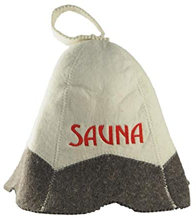 Saunahut mit Stickerei SAUNA aus Filz (Filzkappe, Saunamütze)