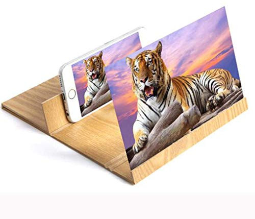 XBSLJ Bildschirm Vergrößerungsglas 3D HD Handy Bildschirm vergrößern Lupe, Filmverstärker Praktische Telefonhalterung Ständerhalter Kompatibel mit iPhone, Samsung und mehr Smartphones A von
