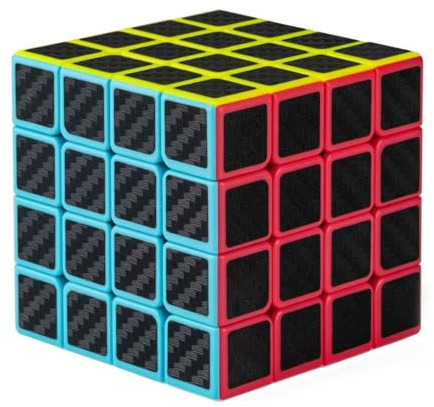 EACHHAHA Classic 4x4 Zauberwürfel Smooth Speed Reliable Puzzle - Professioneller Original Zauberwürfel für Kinder und Erwachsene (Kohlefaser)