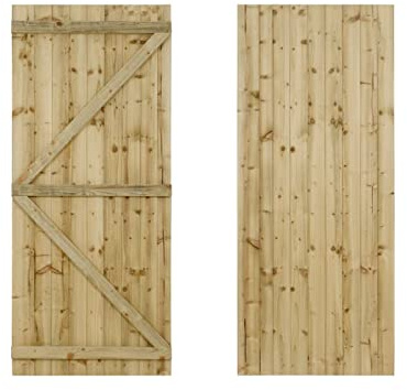 Featheredge Wooden Garden and Side Gates (v1) (H-1500, W-875, Natural (Light Green) Finish)