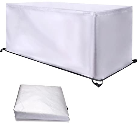 KADING Housse pour Salons de Jardin, 180x100x75cm/LxWxH Argent Tissu Oxford 420D Housses Protection Salon Exterieur, Imperméable Bâche de Housse Table pour Mobilier Canapé, Coupe-Vent, Anti-UV