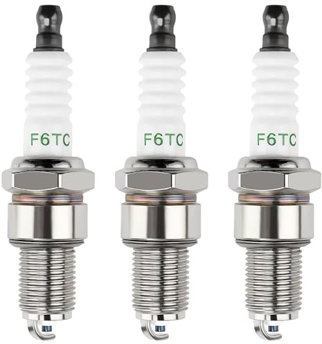 VooGenzek 3 PCS Spark Plug F6TC, Lawnmower SparkPlug, F6TC / F7TC Spark Plug Replacement, for GX120 GX200 GX240 Go Kart Mini Bike Tillage Polishing Machine 168F