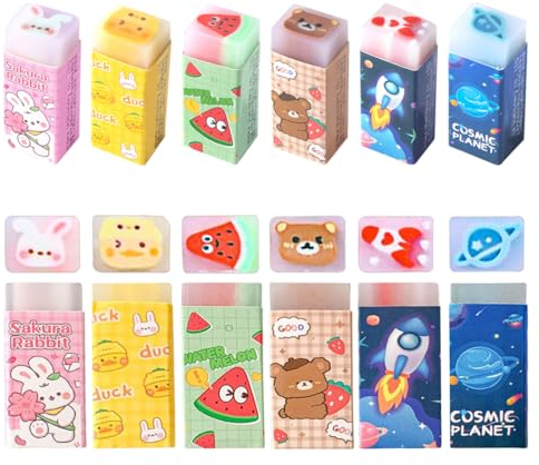 Gomme da cancellare 6 pezzi per bambini, gomma con motivo Gomma divertente con intarsi per la scuola a casa, gomme per l'ufficio materiale scolastico cancelleria gomma per regali per bambini studenti