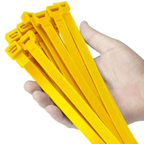 Armpow 24 inch Yellow Zip Ties Heavy Duty 50 PACK, 250 LBS Ultra Exclusive Strong Plastic Wire Ties, Large Cable Ties Extra Long Tie Wraps, Indoor and Outdoor UV Resistant