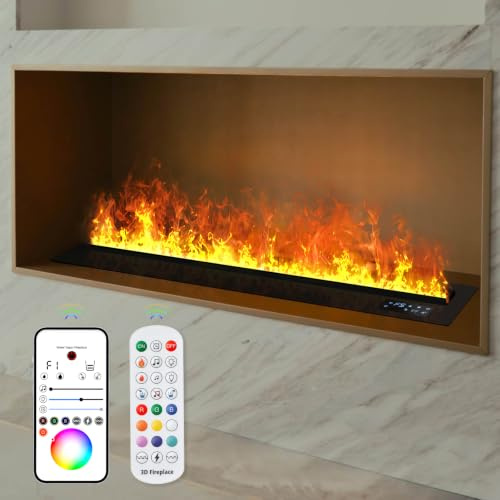 Mexhom Chimenea de Vapor de Agua 9 Colores Llama, sin Calor 120cm