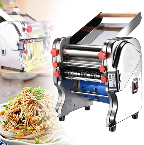 550w Automatic Noodle Machine,Electric Pasta Makers Machine,with 3/9mm Noodle Cutter,Commercial Dough Roller Machine,for Spaghetti,Fettuccini