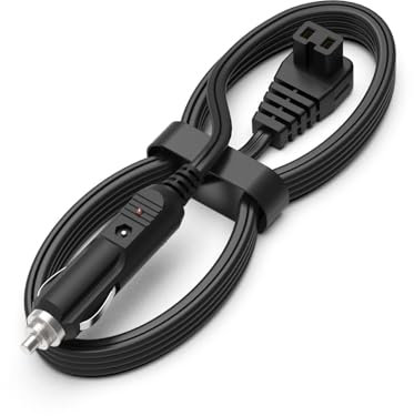 MJXYXCDH 5m Kabel für Auto kühlschrank 12V/24V, für Kühlbox Auto Kompressor ICECO, Dometic, ARB, Waeco CF CDF, Setpower, Alpicool, Schwarz Zigarettenanzünder Adapterkabel mit Lndikator