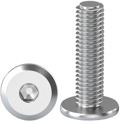 Drenky Edelstahl Schrauben M8, Linsenkopfschrauben 10 Stück Flachkopfschrauben Innensechskant M8x25mm V2A Schrauben Möbelschrauben für Möbelmontage, Holzbearbeitungsprojekte