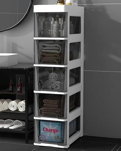 JRHTD Kommode mit verdeckten Rollen, Badezimmerschrank Schmal, küchenorganisation for Wohnzimmer, Küche, Flur(84cm)