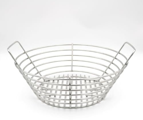 Cestini per Carbone per Barbecue - Cestello per Griglia A Carbone, Porta Cestini per Carbone | Supporto per Barbecue da Esterno, Cestello per carbonella in Acciaio，Cestino per Carbone con Design a Ret