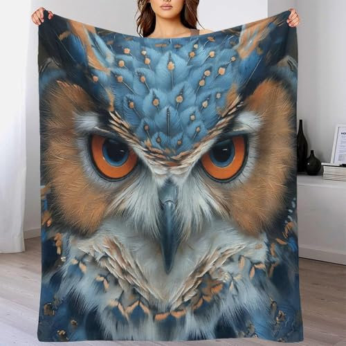 TBDUEPS Eule, luxuriöse, kuschelige Plüschdecke, Fleece, Outdoor-Yogadecke für Frauen, für Freundin, Paar, romantisch, 150 x 200 cm