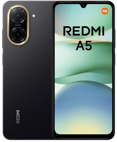 XIAOMI Redmi A5 Smartphone, 4+128GB, Black, Superklare 32MP AI-Kamera, 5200mAh Akku, Leistungsstarker Octa-Core-Prozessor, Immersives 6,88 120Hz Display