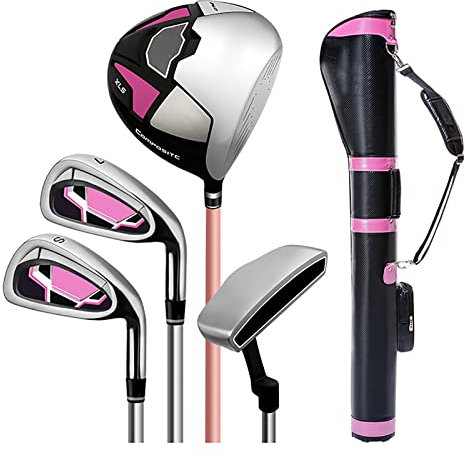 IYUESQ Juego Completo de Palos de Golf para Mujer (12 Piezas, Incluye Driver, Fairway, híbrido, hierros, Putter y Bolsa de Soporte), para diestros.
