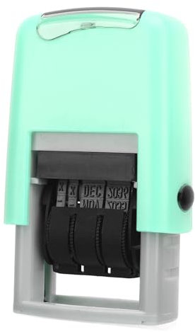 Englischer Datumsstempel, transparenter, schnelltrocknender, selbstfärbender Datumsstempel, 25 x 2,8 mm, automatischer Datumsstempel, verstellbarer Datumsstempel für DIY-Schule