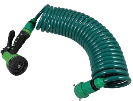 SUPVOX Canna Da Giardino Coiled Hose Con Spruzzatore Tubo Flessibile Per Lavaggio Auto e Pulizie Esterne Resistente Al Gelo e Alta Pressione Design Compatto Per Facile Stoccaggio