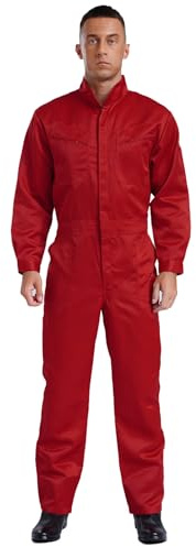 Riismen Uomo Tuta da Lavoro Cotone Tute Maniche Lunghe Completo Intero Uniformi da Lavoro Abbigliamento Protettivo Costume Cosplay Carnevale Costumi da Spettacolo
