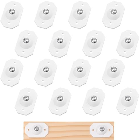 16Pcs Self Adhesive Caster Wheels, Appliance Rollers for Kitchen Appliances, 360° Swivel Mini Universal Rollers for Trash Can, Storage Box, Small Furniture(White)