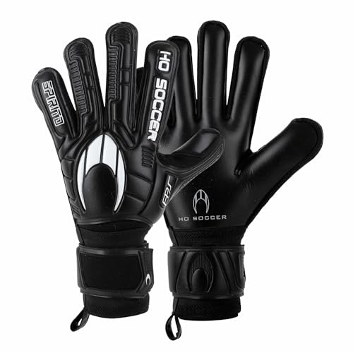 HO Soccer SPIRITO Black Protek Flat Guantes de Portero, Unisex Adulto, Negro, 7