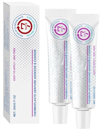Dental Adhesive Zahnhaftmittel - Denture Fixative Zahnprothesenhaftgel Für Lockere Unbequeme Zahnprothesen Prothesenfixierungsmittel Thermoplastic für Frauen Männer und Erwachsene (2)