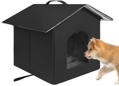 Katzenhaus für den Außenbereich, Oxford-Stoff, Schaumstoff, 48 x 33 x 40 cm, erhöhte Füße, streunendes Haustierhaus, isolierter Schutz, winddichtes Katzenzelt, Haustierhaus für Garten, Balkon