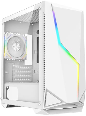 Gaming PC Tower - Intel Core i5, GT 710 2GB, 16GB RAM, Dual Storage (128GB SSD + 1TB HDD), Windows 11, 1-Year Warranty – Ultimate Home & Office Gaming PC Set (Galaxy White)